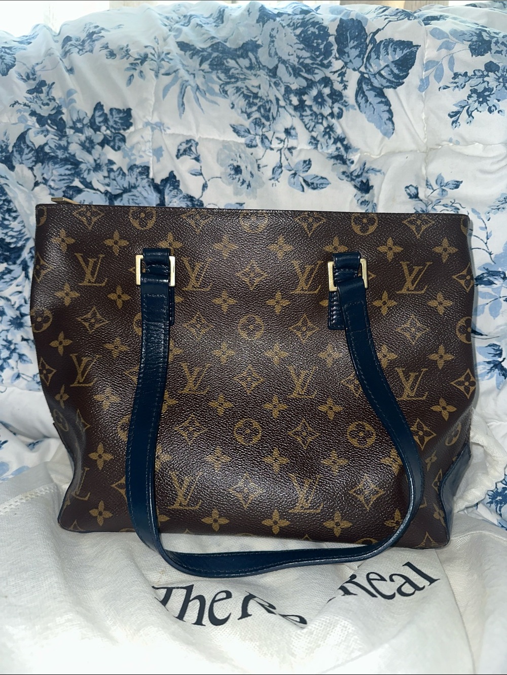 Louis Vuitton Monogram Canvas Piano Bag Navy Blue Straps